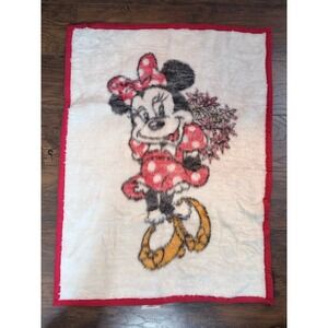 Biederlack Toddler Blanket Walt Disney Minnie Mouse 37"×28" Vintage‎ 80's